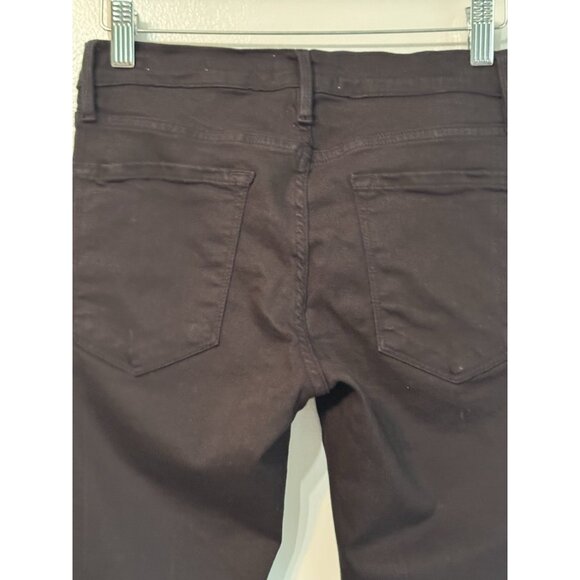 FRAME Le Skinny de Jeanne Black Distressed Skinny Jeans 26 Mid Rise 30” Inseam - Picture 6 of 10